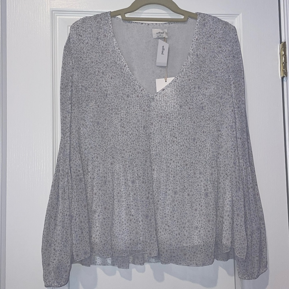 Aritzia long-sleeve white blouse